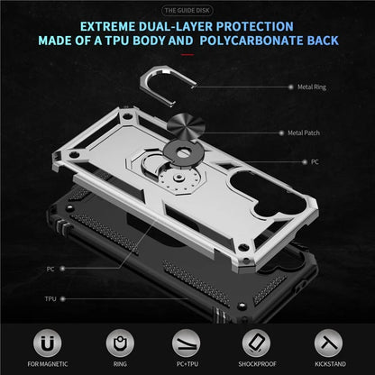 For Samsung Galaxy S24 FE Case PC+TPU Phone Cover with Rotary Ring Kickstand