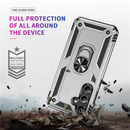 For Samsung Galaxy S24 FE Case PC+TPU Phone Cover with Rotary Ring Kickstand