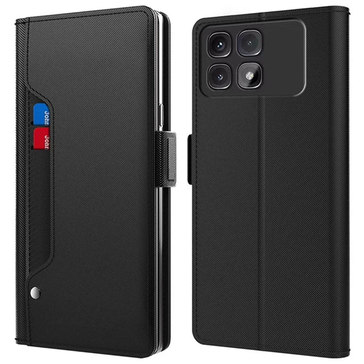 For Xiaomi Redmi K70 Ultra Case Stand PU Leather Phone Cover Card Holder Mirror