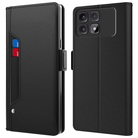 For Xiaomi Redmi K70 Ultra Case Stand PU Leather Phone Cover Card Holder Mirror