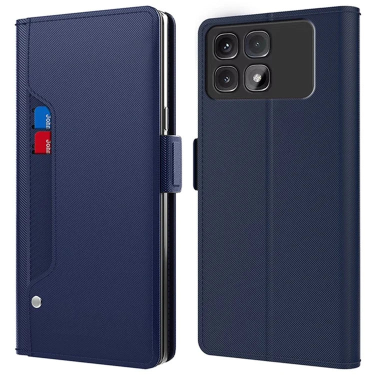 For Xiaomi Redmi K70 Ultra Case Stand PU Leather Phone Cover Card Holder Mirror