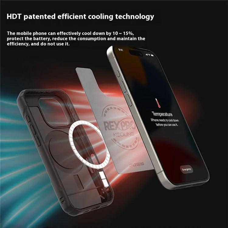 JTLEGEND REX Pro Kooling Mag Series For iPhone 16 Pro Max Magnetic Case PC+TPU Shockproof Phone Cover