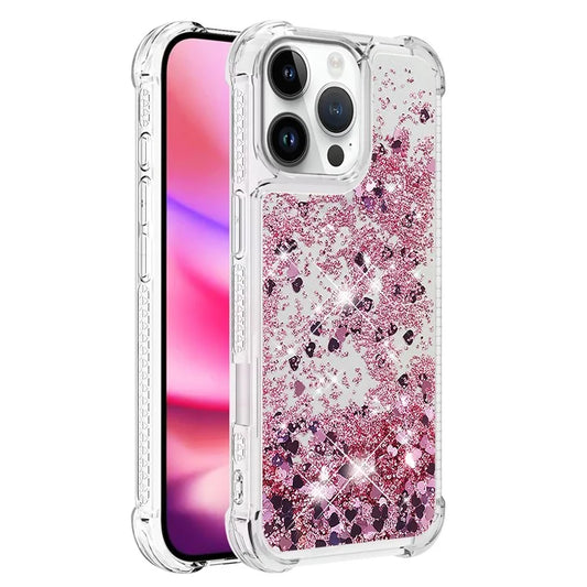 YB Quicksand Series-1 For iPhone 16 Pro Max Case Glitter Liquid Anti-Drop TPU Phone Cover