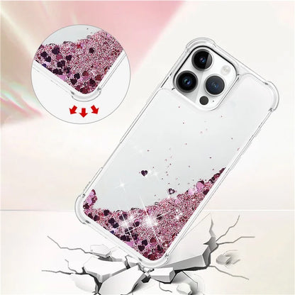 YB Quicksand Series-1 For iPhone 16 Pro Max Case Glitter Liquid Anti-Drop TPU Phone Cover