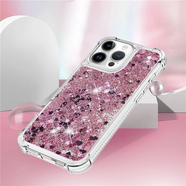YB Quicksand Series-1 For iPhone 16 Pro Max Case Glitter Liquid Anti-Drop TPU Phone Cover