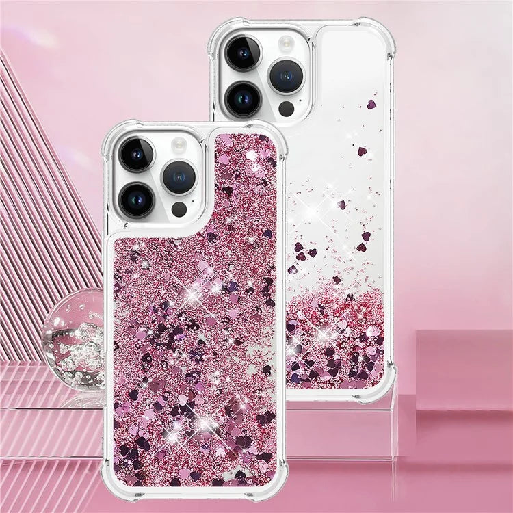 YB Quicksand Series-1 For iPhone 16 Pro Max Case Glitter Liquid Anti-Drop TPU Phone Cover
