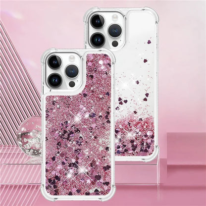YB Quicksand Series-1 For iPhone 16 Pro Max Case Glitter Liquid Anti-Drop TPU Phone Cover