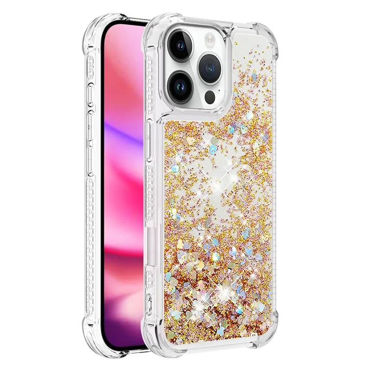 YB Quicksand Series-1 For iPhone 16 Pro Max Case Glitter Liquid Anti-Drop TPU Phone Cover