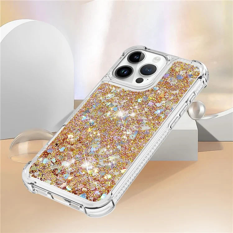 YB Quicksand Series-1 For iPhone 16 Pro Max Case Glitter Liquid Anti-Drop TPU Phone Cover