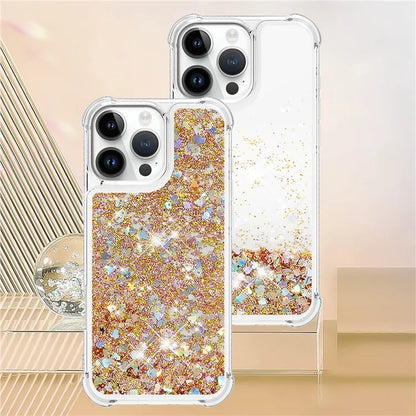 YB Quicksand Series-1 For iPhone 16 Pro Max Case Glitter Liquid Anti-Drop TPU Phone Cover