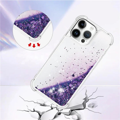 YB Quicksand Series-1 For iPhone 16 Pro Max Case Glitter Liquid Anti-Drop TPU Phone Cover