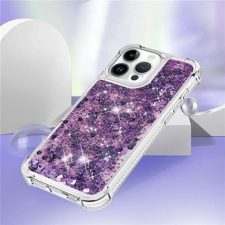 YB Quicksand Series-1 For iPhone 16 Pro Max Case Glitter Liquid Anti-Drop TPU Phone Cover
