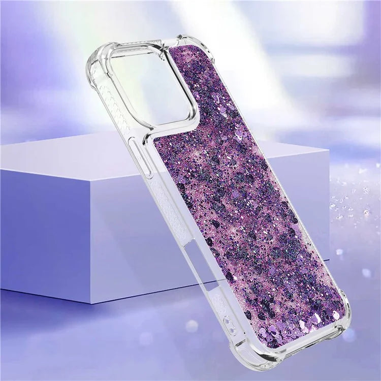 YB Quicksand Series-1 For iPhone 16 Pro Max Case Glitter Liquid Anti-Drop TPU Phone Cover