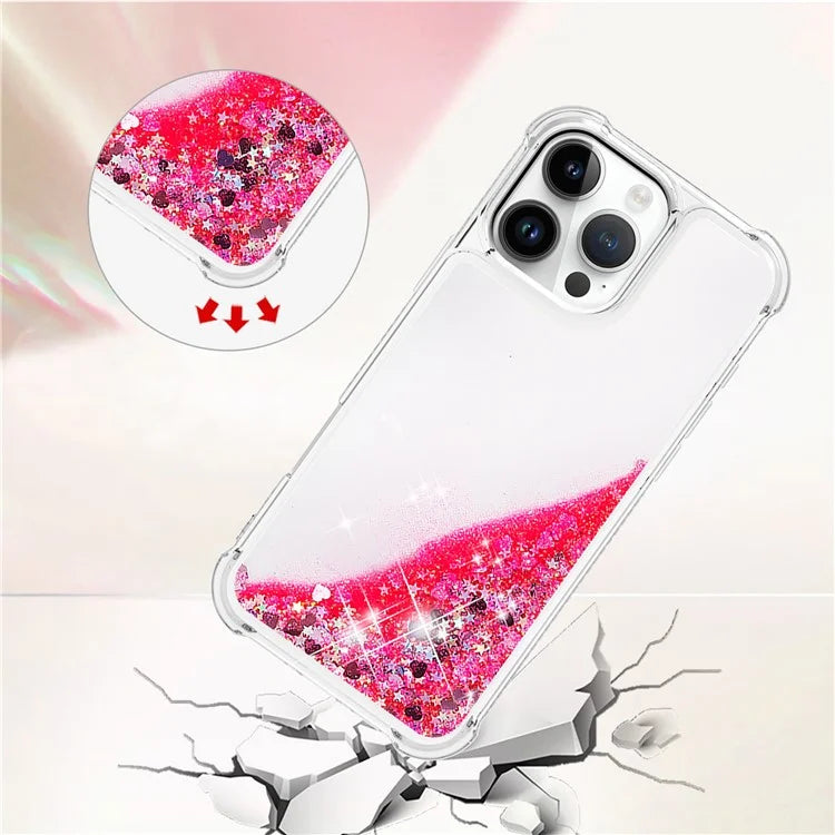 YB Quicksand Series-1 For iPhone 16 Pro Max Case Glitter Liquid Anti-Drop TPU Phone Cover