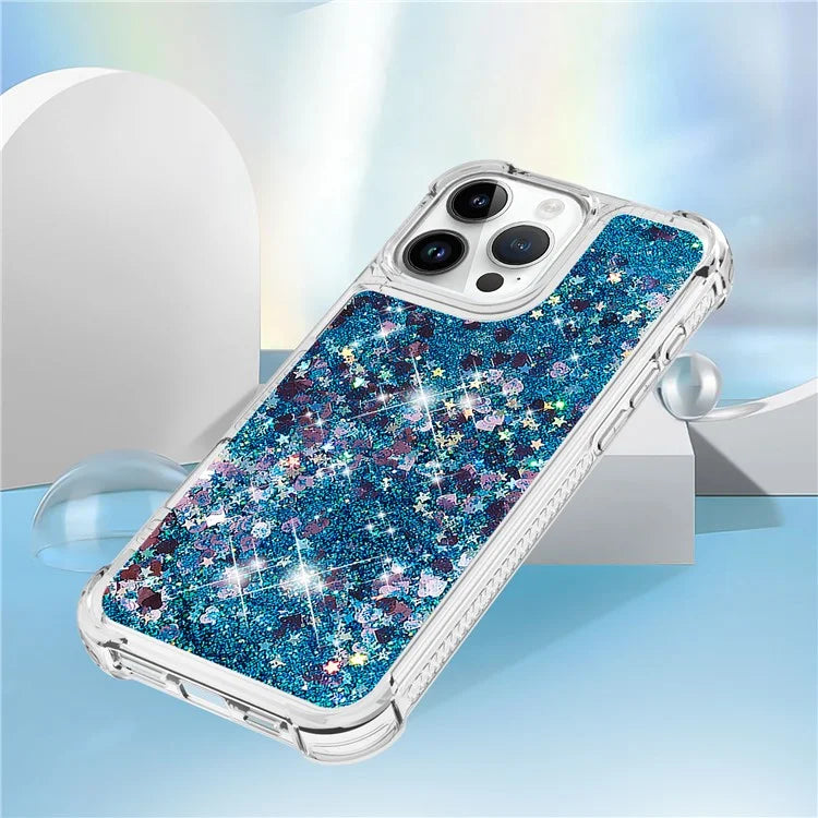 YB Quicksand Series-1 For iPhone 16 Pro Max Case Glitter Liquid Anti-Drop TPU Phone Cover