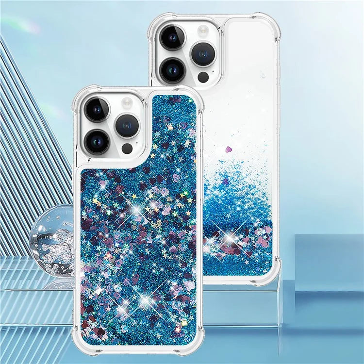 YB Quicksand Series-1 For iPhone 16 Pro Max Case Glitter Liquid Anti-Drop TPU Phone Cover