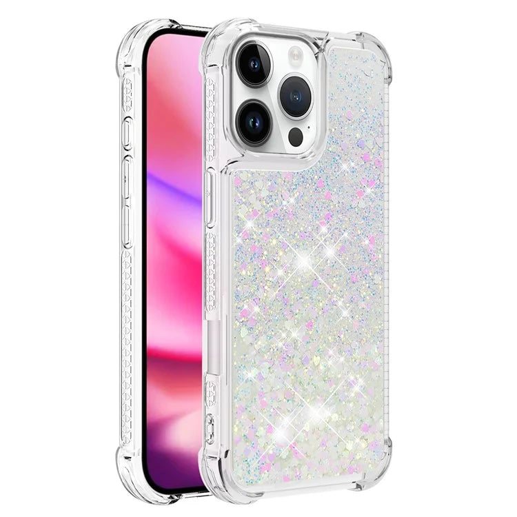 YB Quicksand Series-1 For iPhone 16 Pro Max Case Glitter Liquid Anti-Drop TPU Phone Cover
