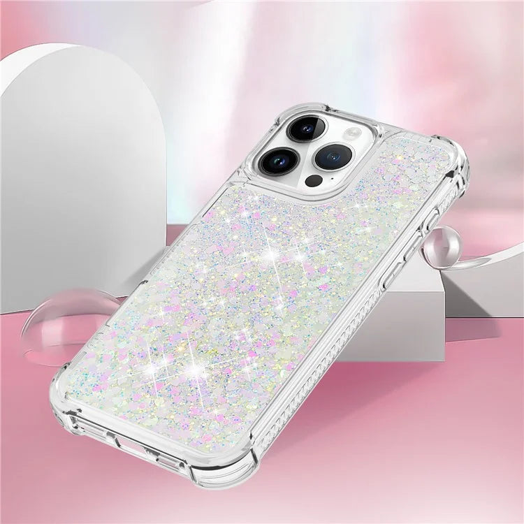 YB Quicksand Series-1 For iPhone 16 Pro Max Case Glitter Liquid Anti-Drop TPU Phone Cover