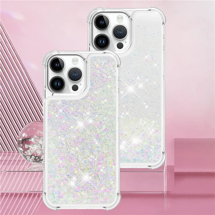 YB Quicksand Series-1 For iPhone 16 Pro Max Case Glitter Liquid Anti-Drop TPU Phone Cover