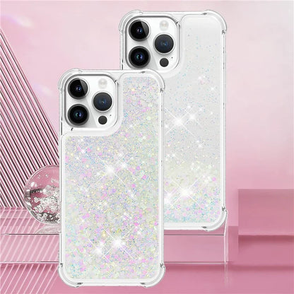 YB Quicksand Series-1 For iPhone 16 Pro Max Case Glitter Liquid Anti-Drop TPU Phone Cover