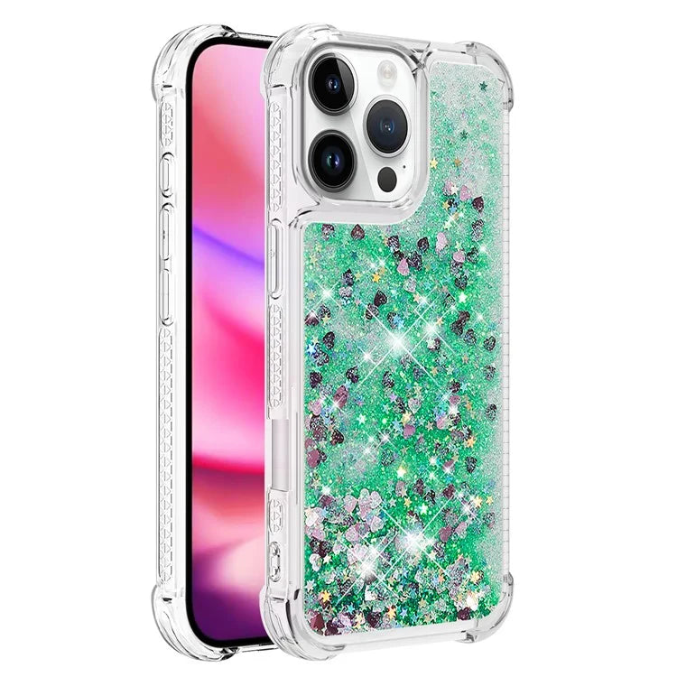 YB Quicksand Series-1 For iPhone 16 Pro Max Case Glitter Liquid Anti-Drop TPU Phone Cover
