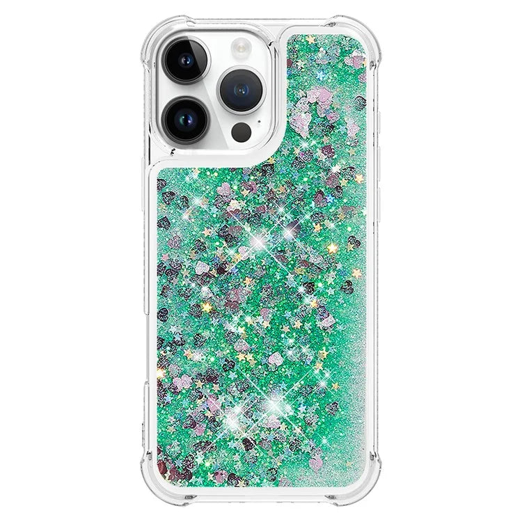 YB Quicksand Series-1 For iPhone 16 Pro Max Case Glitter Liquid Anti-Drop TPU Phone Cover