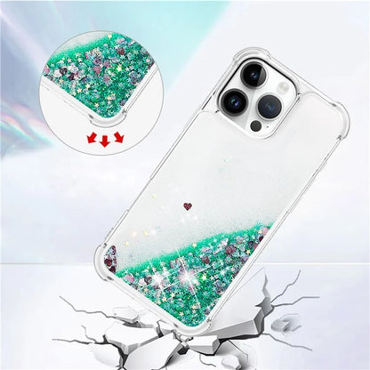 YB Quicksand Series-1 For iPhone 16 Pro Max Case Glitter Liquid Anti-Drop TPU Phone Cover