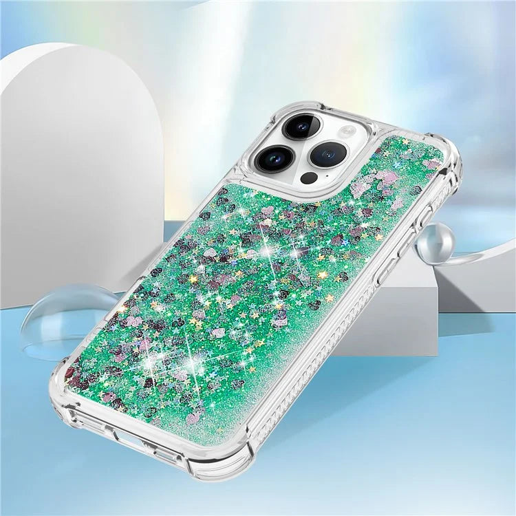 YB Quicksand Series-1 For iPhone 16 Pro Max Case Glitter Liquid Anti-Drop TPU Phone Cover