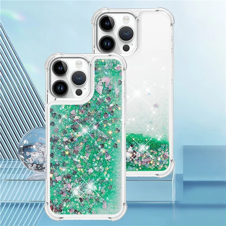 YB Quicksand Series-1 For iPhone 16 Pro Max Case Glitter Liquid Anti-Drop TPU Phone Cover