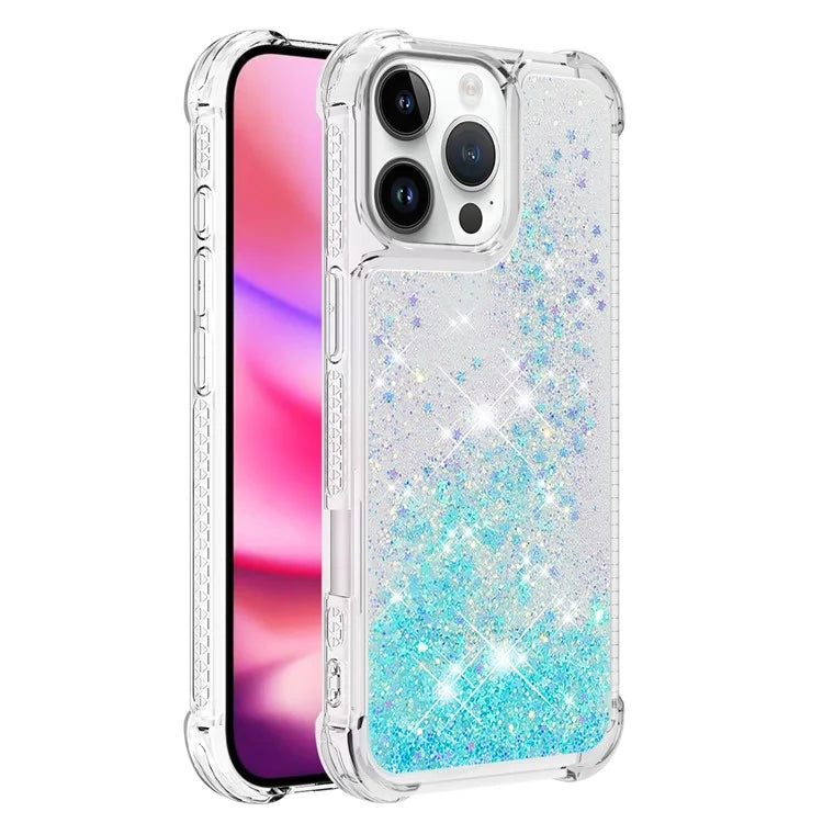 YB Quicksand Series-1 For iPhone 16 Pro Max Case Glitter Liquid Anti-Drop TPU Phone Cover