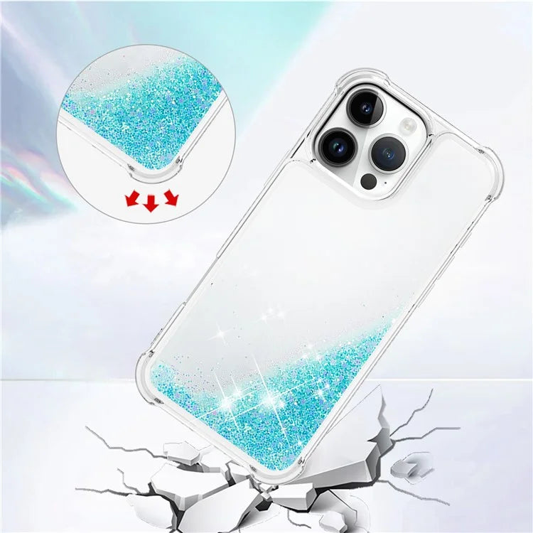 YB Quicksand Series-1 For iPhone 16 Pro Max Case Glitter Liquid Anti-Drop TPU Phone Cover