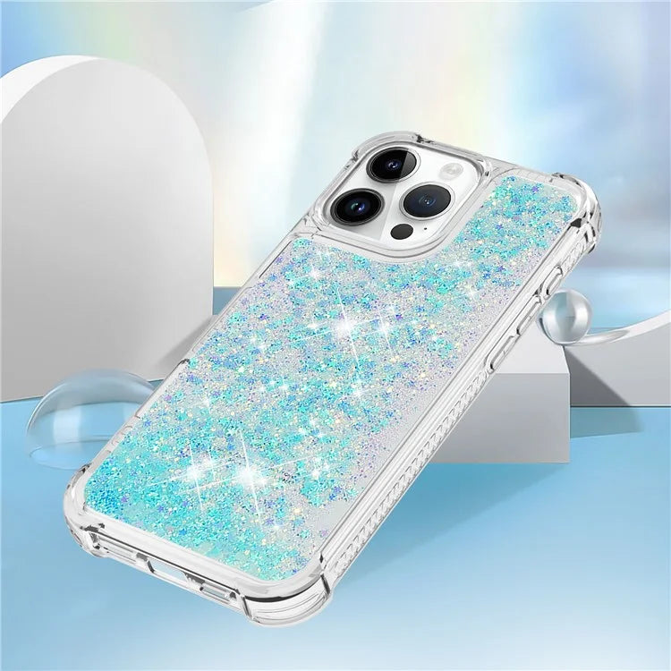 YB Quicksand Series-1 For iPhone 16 Pro Max Case Glitter Liquid Anti-Drop TPU Phone Cover