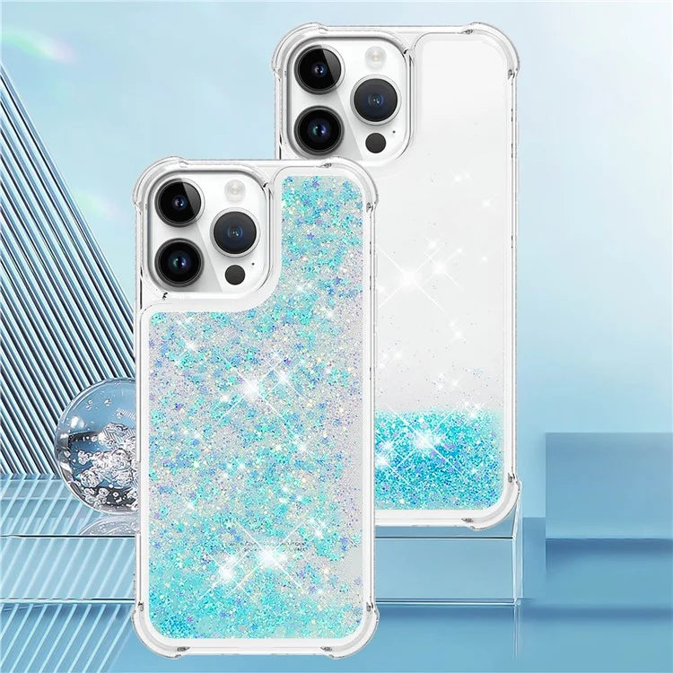 YB Quicksand Series-1 For iPhone 16 Pro Max Case Glitter Liquid Anti-Drop TPU Phone Cover