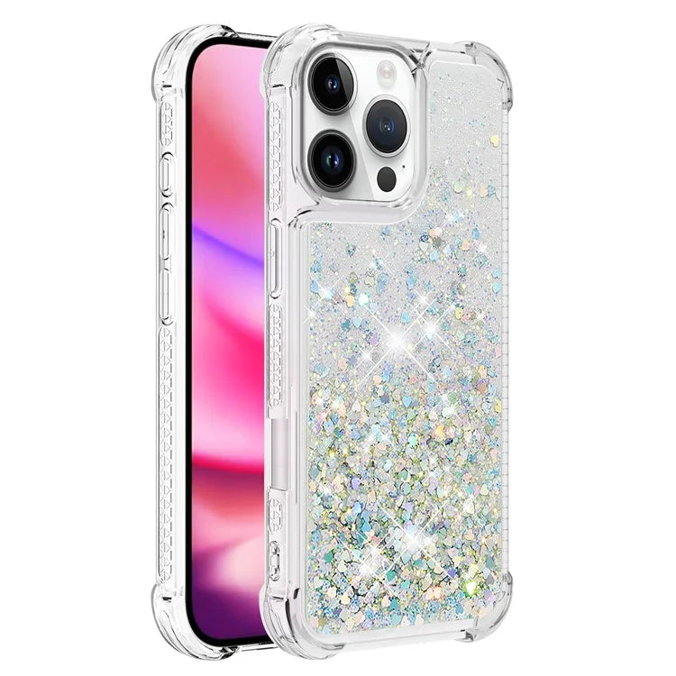 YB Quicksand Series-1 For iPhone 16 Pro Max Case Glitter Liquid Anti-Drop TPU Phone Cover