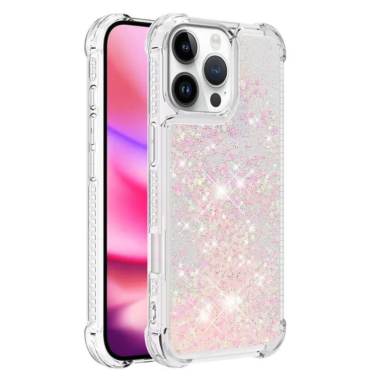 YB Quicksand Series-1 For iPhone 16 Pro Max Case Glitter Liquid Anti-Drop TPU Phone Cover