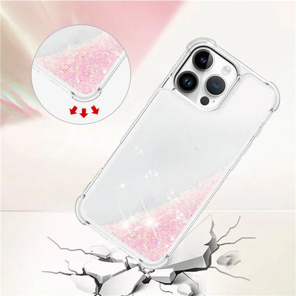 YB Quicksand Series-1 For iPhone 16 Pro Max Case Glitter Liquid Anti-Drop TPU Phone Cover