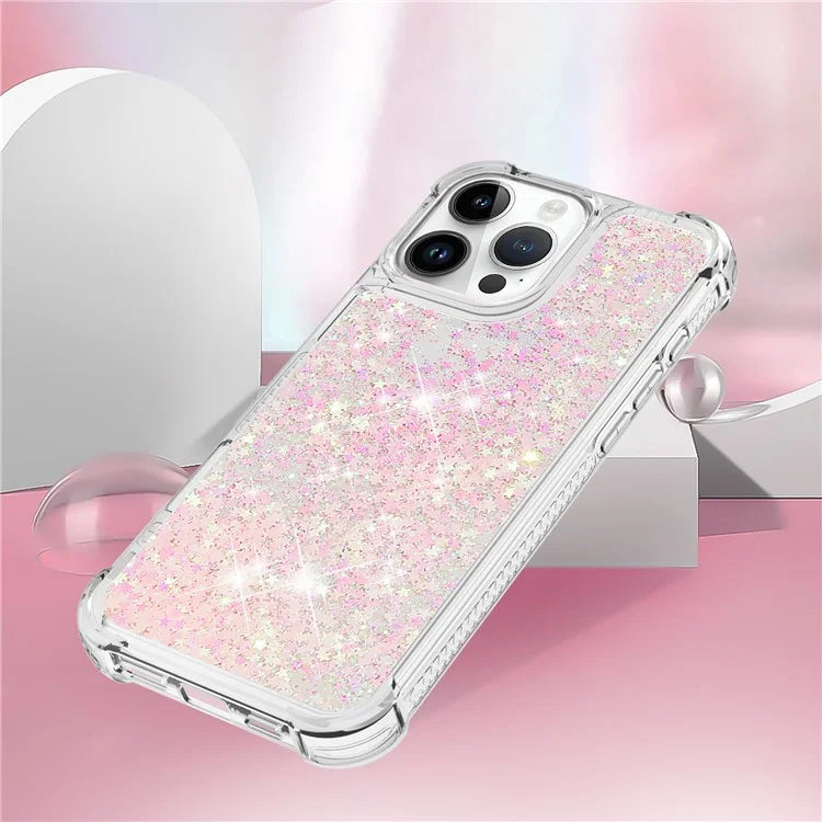 YB Quicksand Series-1 For iPhone 16 Pro Max Case Glitter Liquid Anti-Drop TPU Phone Cover
