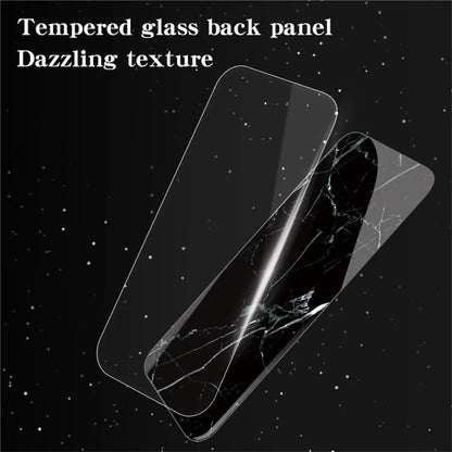 For iPhone 16 Pro Case Marble Pattern Tempered Glass+PC+TPU Protective Phone Cover