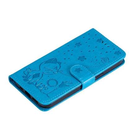 KT Imprinting Flower Series-4 For Samsung Galaxy A16 5G Case Cat Bee Pattern Flip Leather Phone Cover