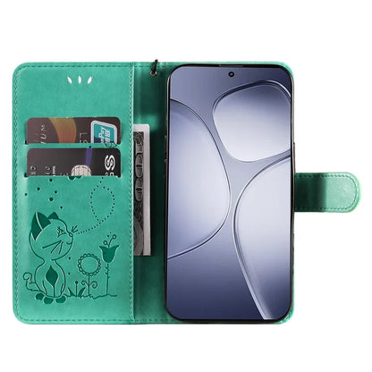 KT Imprinting Flower Series-4 For Xiaomi Redmi K70 Ultra Case Cat Bee Pattern Flip Leather Phone Cover