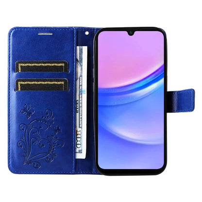 KT Imprinting Flower Series-2 For Samsung Galaxy A16 5G Case Floral Butterfly Leather Wallet Phone Cover
