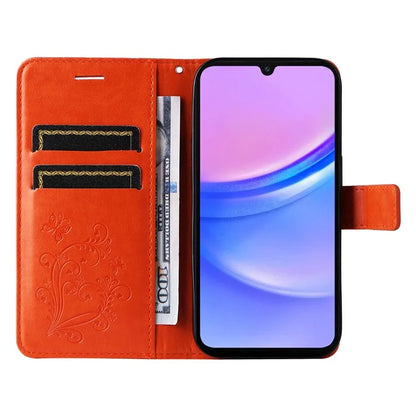 KT Imprinting Flower Series-2 For Samsung Galaxy A16 5G Case Floral Butterfly Leather Wallet Phone Cover