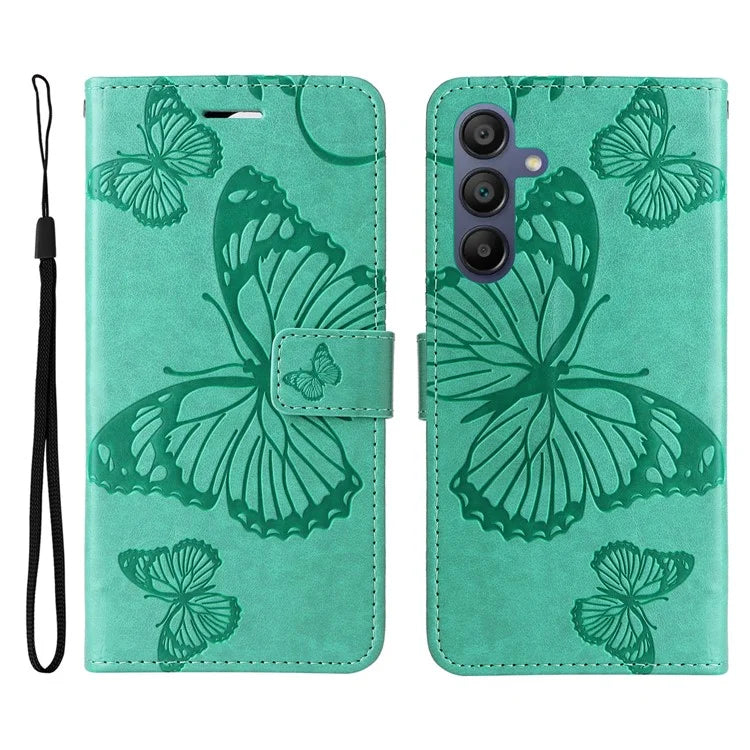 KT Imprinting Flower Series-2 For Samsung Galaxy A16 5G Case Floral Butterfly Leather Wallet Phone Cover