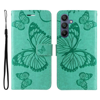 KT Imprinting Flower Series-2 For Samsung Galaxy A16 5G Case Floral Butterfly Leather Wallet Phone Cover