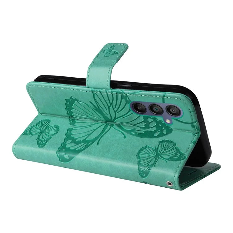 KT Imprinting Flower Series-2 For Samsung Galaxy A16 5G Case Floral Butterfly Leather Wallet Phone Cover