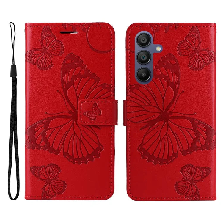 KT Imprinting Flower Series-2 For Samsung Galaxy A16 5G Case Floral Butterfly Leather Wallet Phone Cover