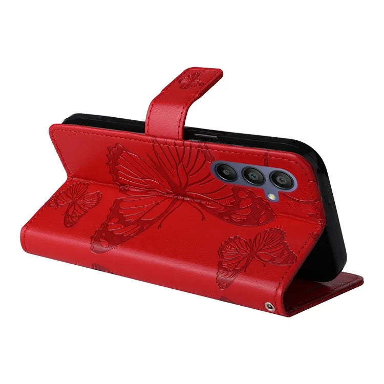 KT Imprinting Flower Series-2 For Samsung Galaxy A16 5G Case Floral Butterfly Leather Wallet Phone Cover