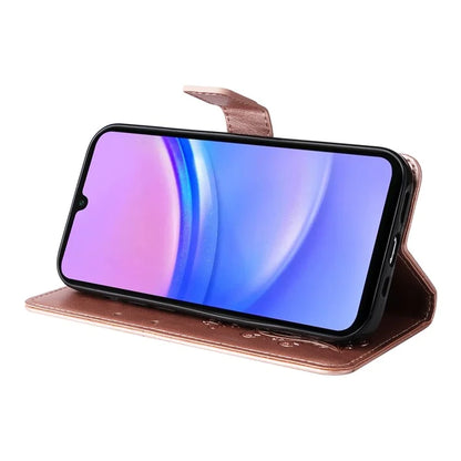KT Imprinting Flower Series-2 For Samsung Galaxy A16 5G Case Floral Butterfly Leather Wallet Phone Cover