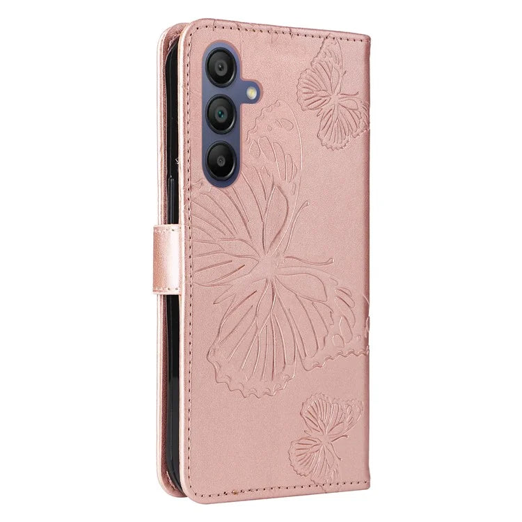 KT Imprinting Flower Series-2 For Samsung Galaxy A16 5G Case Floral Butterfly Leather Wallet Phone Cover