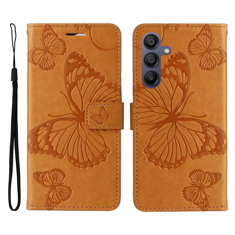 KT Imprinting Flower Series-2 For Samsung Galaxy A16 5G Case Floral Butterfly Leather Wallet Phone Cover